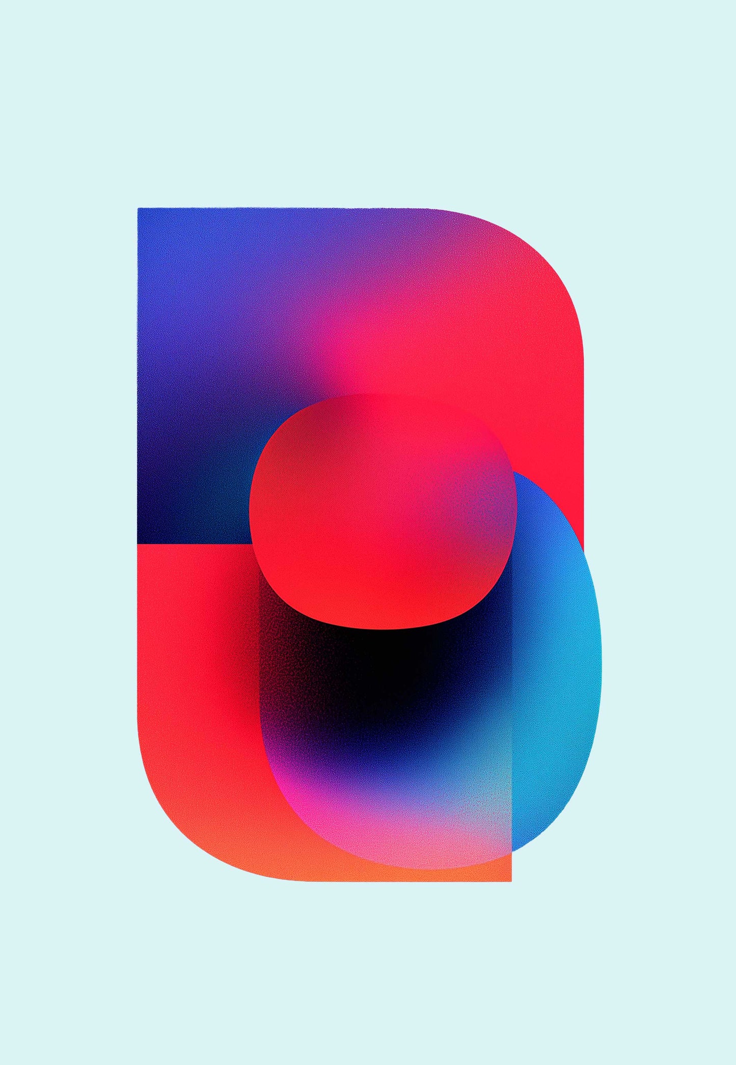 Abstract blue red